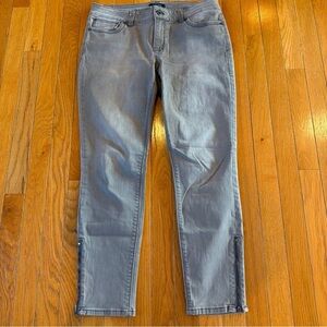 White House Black Market WHBM Skimmer Gray Washed Pants Sz 6 With Zipper Ankle